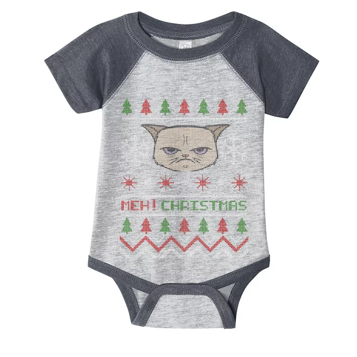 MEH! Christmas Cat Ugly Sweater Infant Baby Jersey Bodysuit