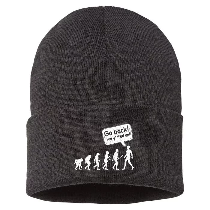 Mankind Evolution Human Experiment Gone Wrong Sustainable Knit Beanie