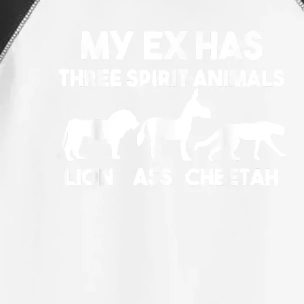 My Ex Has 3 Spirit Animals Lion Ass Cheetah Divorce Toddler Fine Jersey T-Shirt