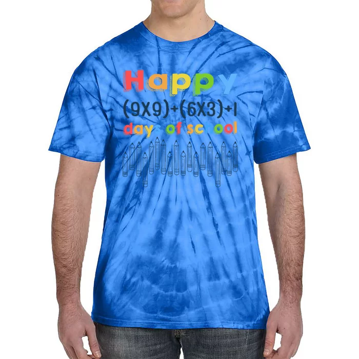 Math Equation Happy 100 Days Of School Gift Tie-Dye T-Shirt