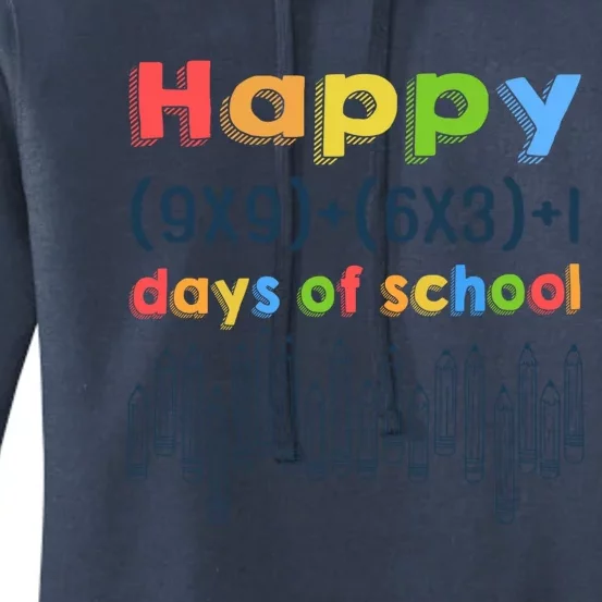 Math Equation Happy 100 Days Of School Gift Women's Pullover Hoodie