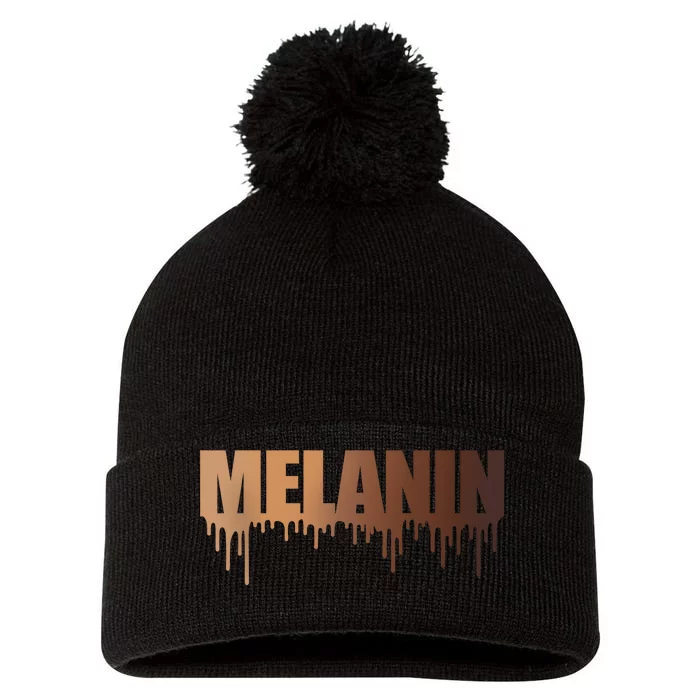 MELANIN Pom Pom 12in Knit Beanie