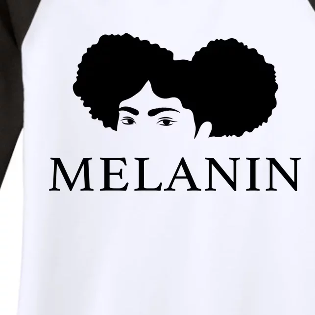 Melanin Afro Women's Tri-Blend 3/4-Sleeve Raglan Shirt