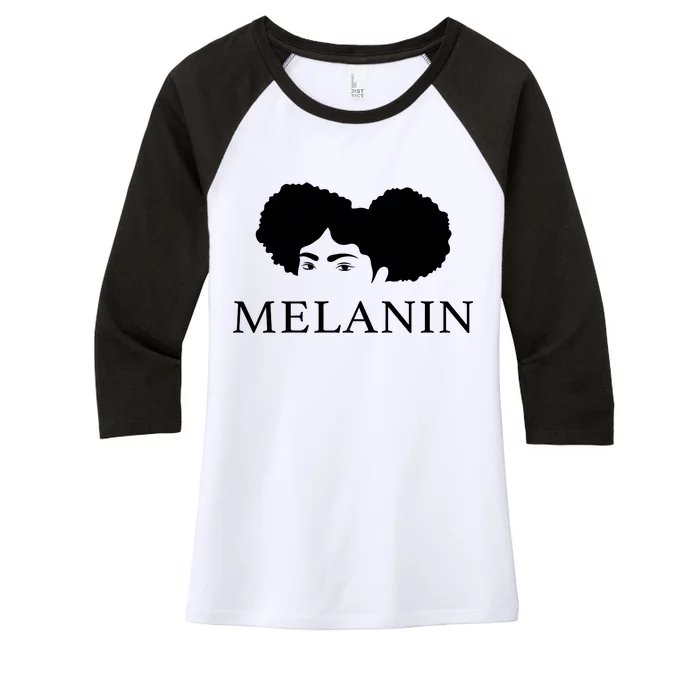 Melanin Afro Women's Tri-Blend 3/4-Sleeve Raglan Shirt