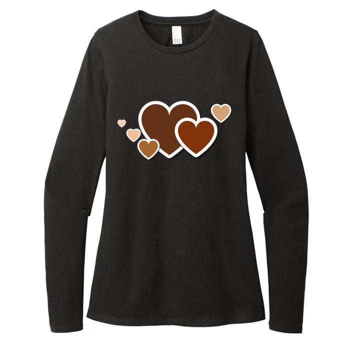 Melanin Diversity Hearts Womens CVC Long Sleeve Shirt