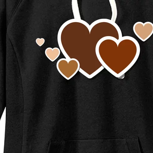 Melanin Diversity Hearts Women's Fleece Hoodie