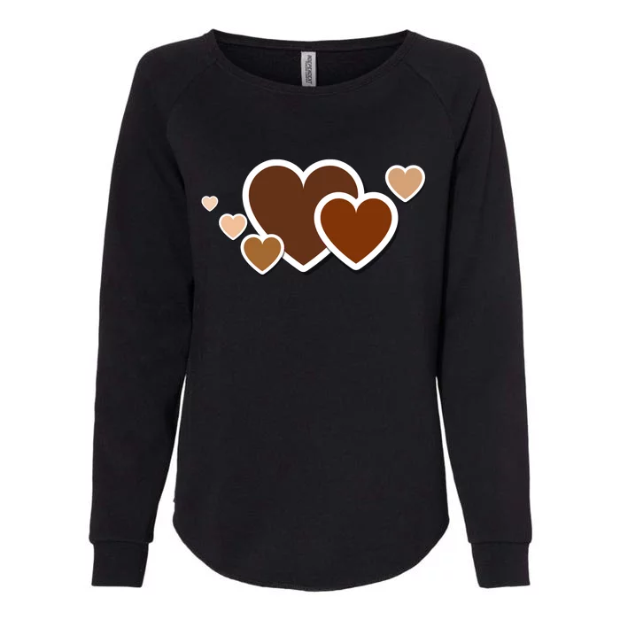 Melanin Diversity Hearts Womens California Wash Sweatshirt