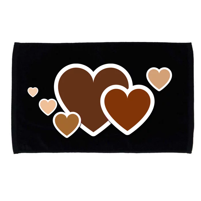 Melanin Diversity Hearts Microfiber Hand Towel