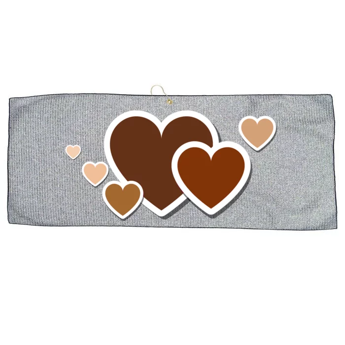 Melanin Diversity Hearts Large Microfiber Waffle Golf Towel