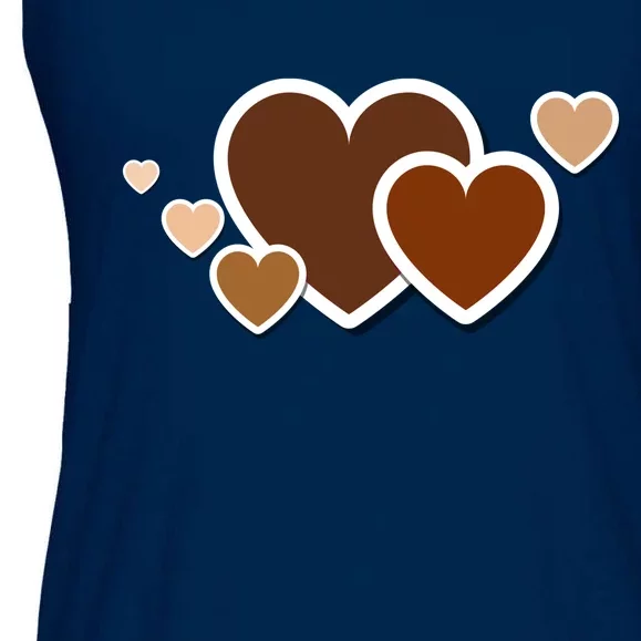 Melanin Diversity Hearts Ladies Essential Flowy Tank