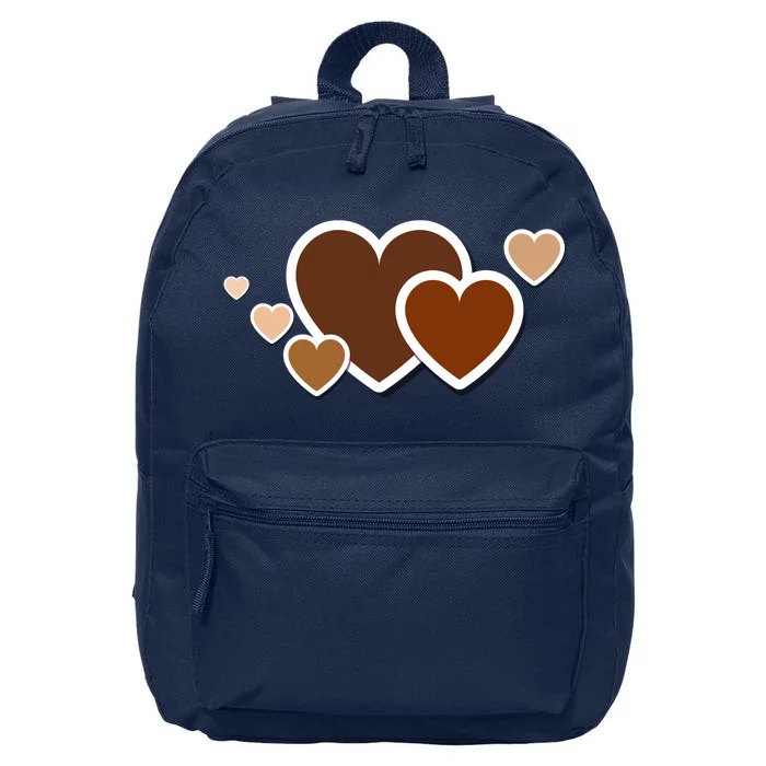 Melanin Diversity Hearts 16 in Basic Backpack