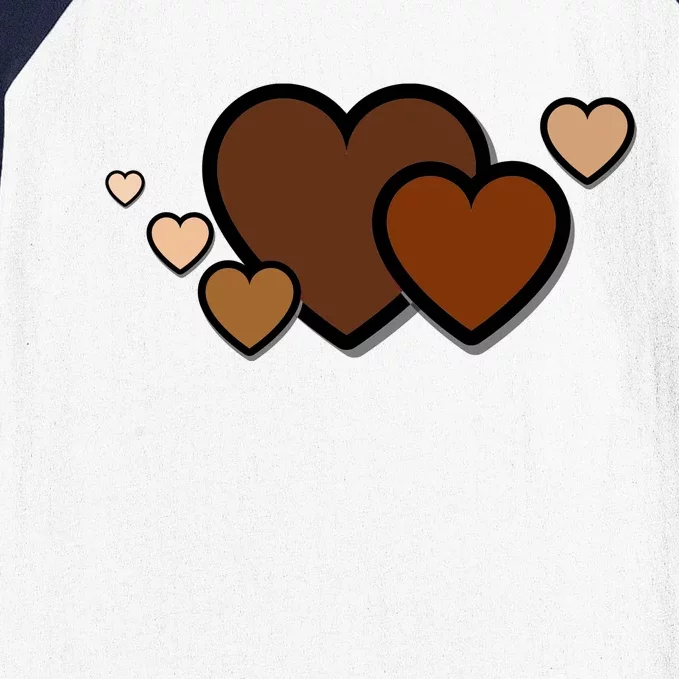 Melanin Diversity Hearts Baseball Sleeve Shirt