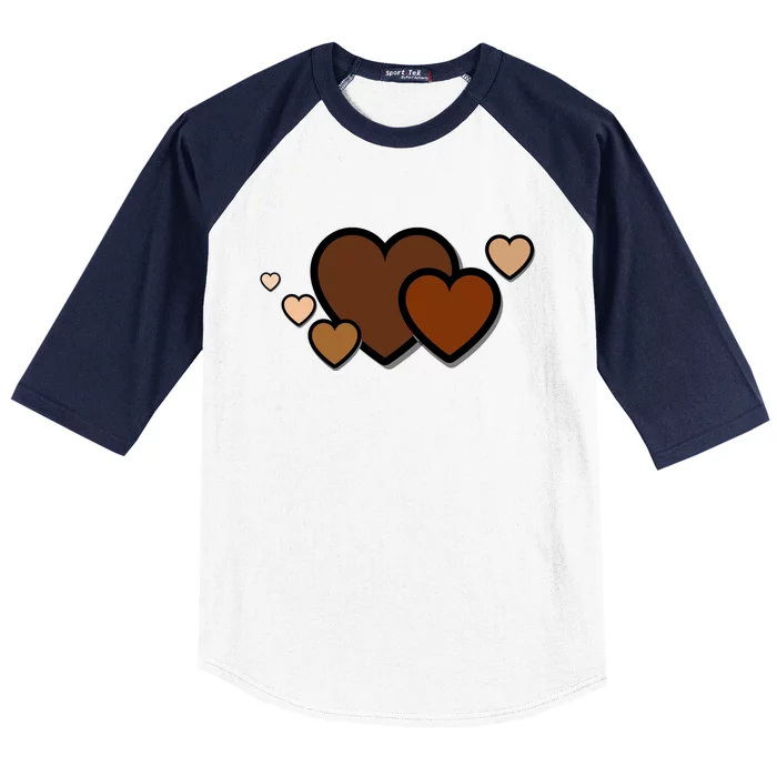 Melanin Diversity Hearts Baseball Sleeve Shirt