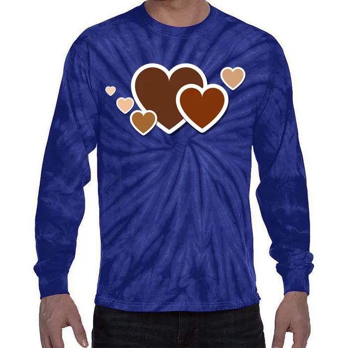 Melanin Diversity Hearts Tie-Dye Long Sleeve Shirt