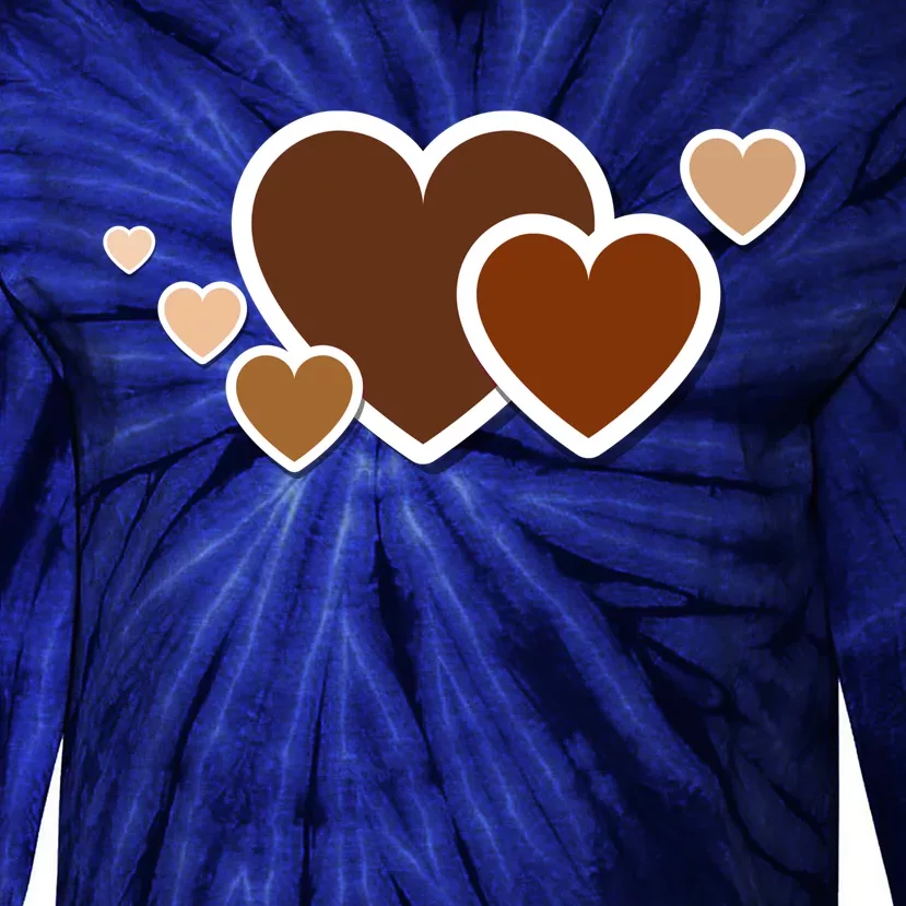 Melanin Diversity Hearts Tie-Dye Long Sleeve Shirt