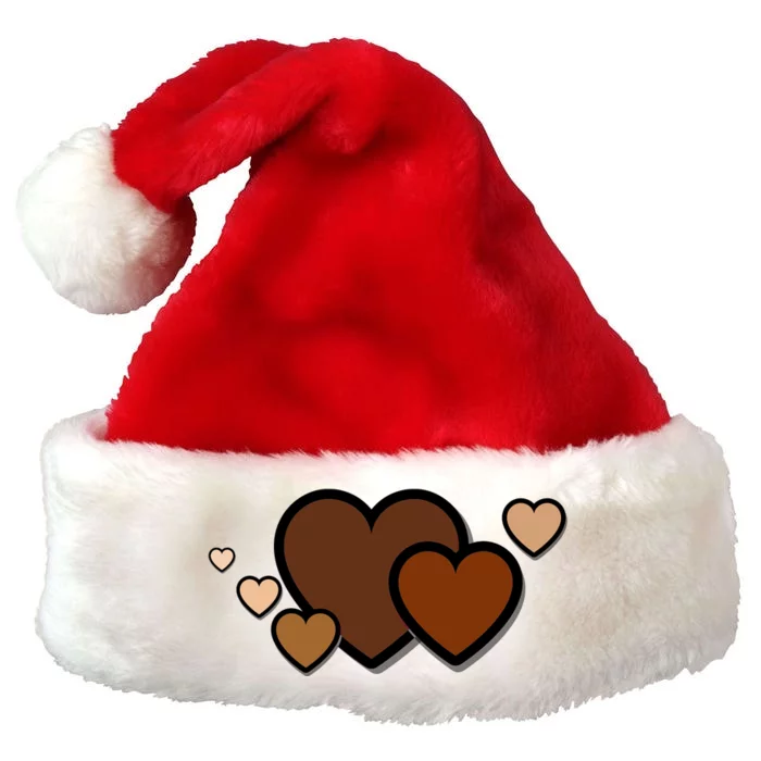 Melanin Diversity Hearts Premium Christmas Santa Hat