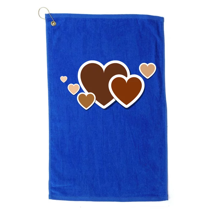 Melanin Diversity Hearts Platinum Collection Golf Towel