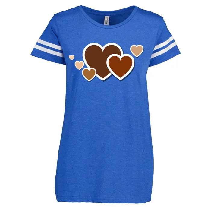 Melanin Diversity Hearts Enza Ladies Jersey Football T-Shirt