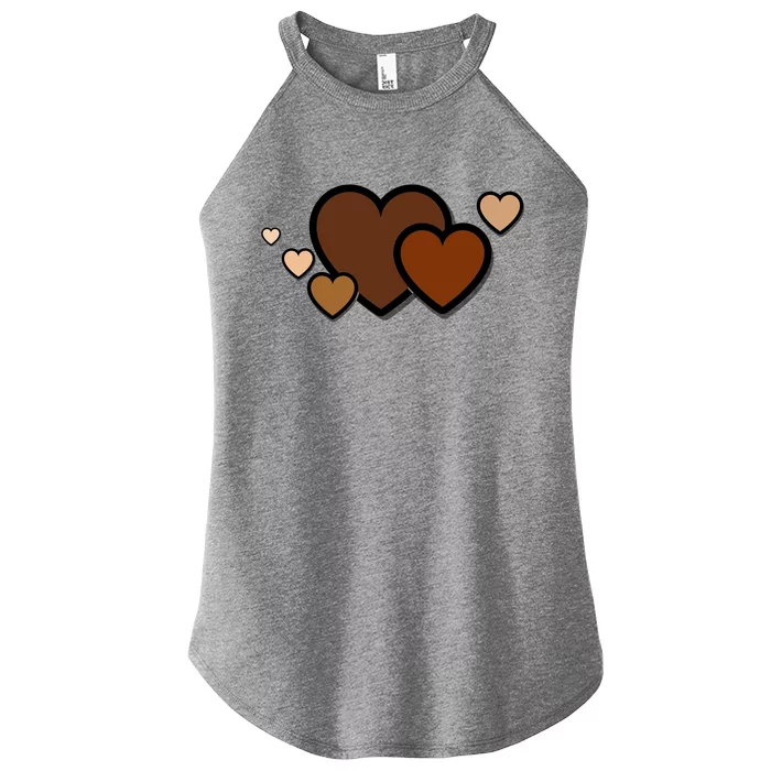 Melanin Diversity Hearts Women’s Perfect Tri Rocker Tank