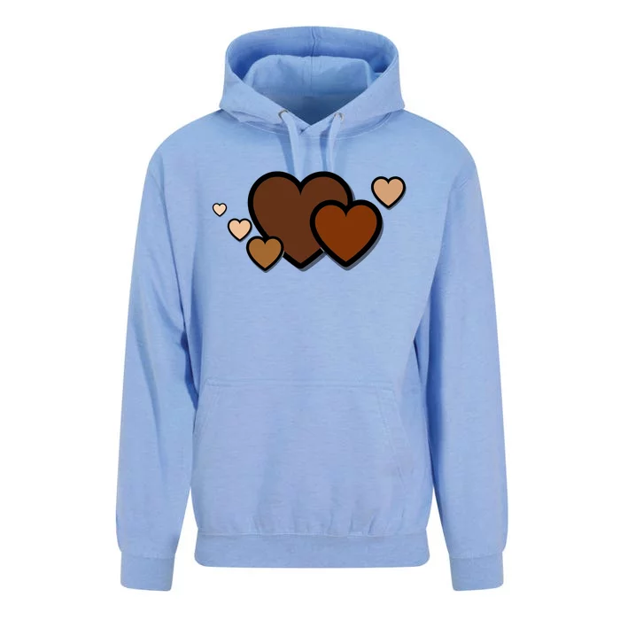 Melanin Diversity Hearts Unisex Surf Hoodie