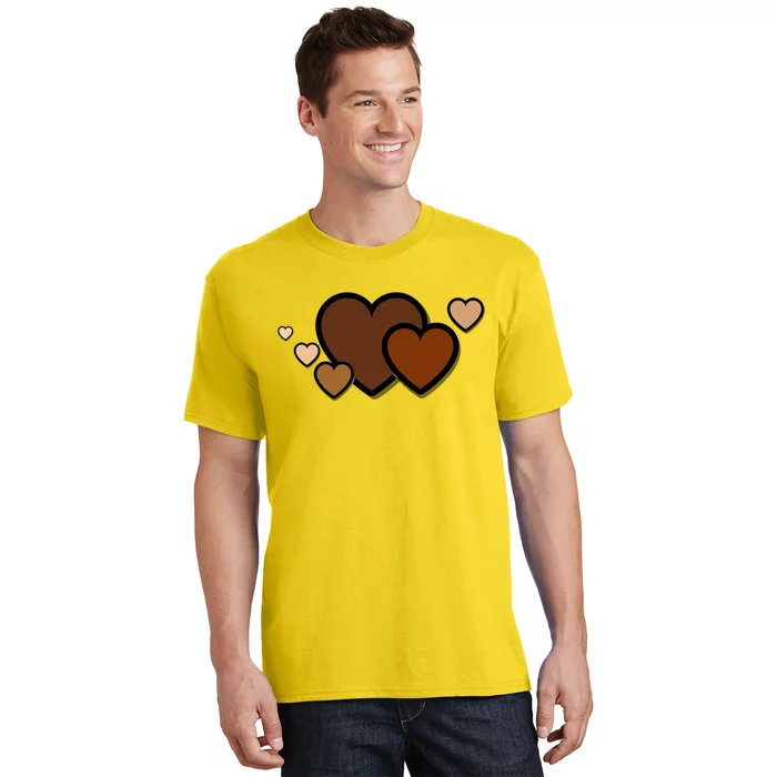 Melanin Diversity Hearts T-Shirt