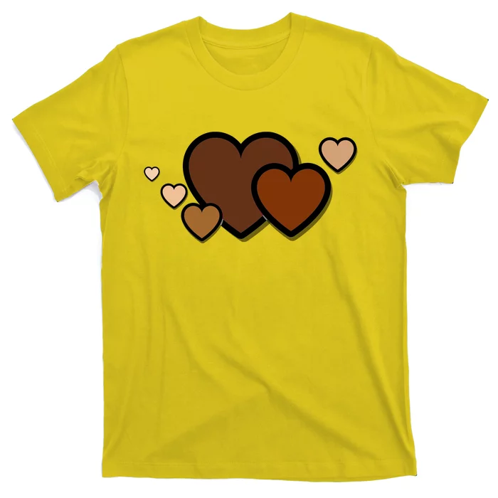 Melanin Diversity Hearts T-Shirt