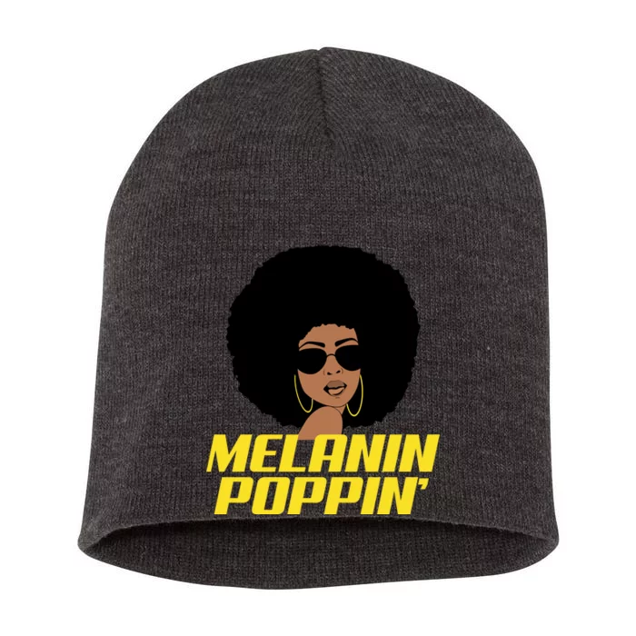 Melanin Poppin Proud African Pride Short Acrylic Beanie