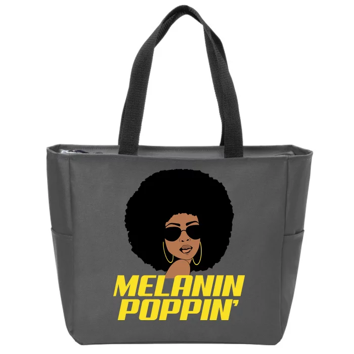 Melanin Poppin Proud African Pride Zip Tote Bag