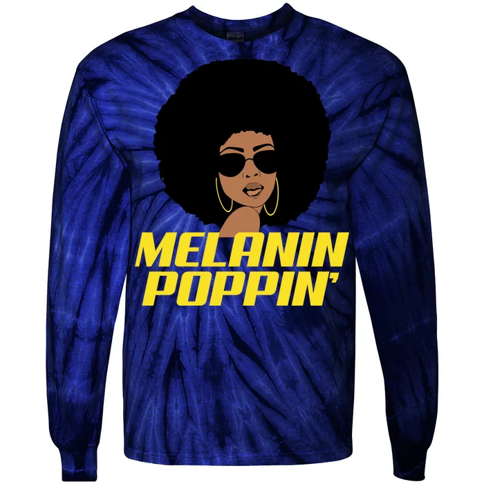 Melanin Poppin Proud African Pride Tie-Dye Long Sleeve Shirt