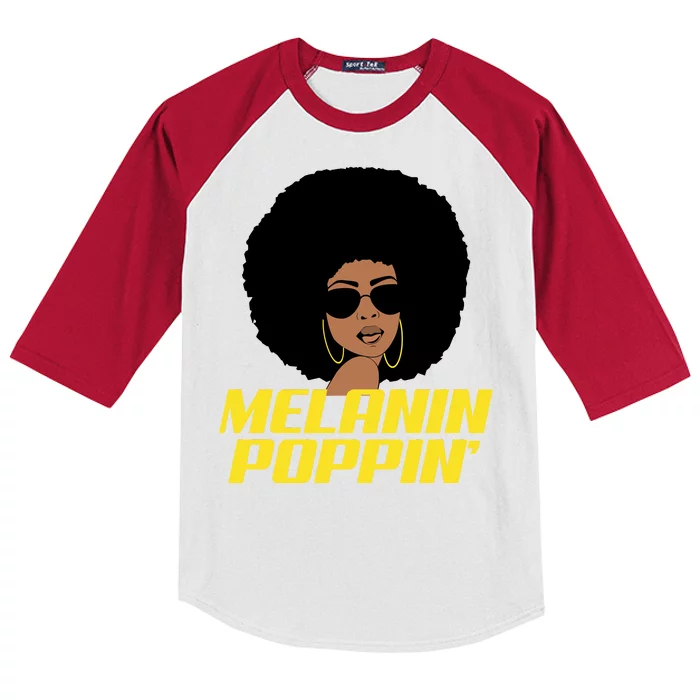 Melanin Poppin Proud African Pride Kids Colorblock Raglan Jersey