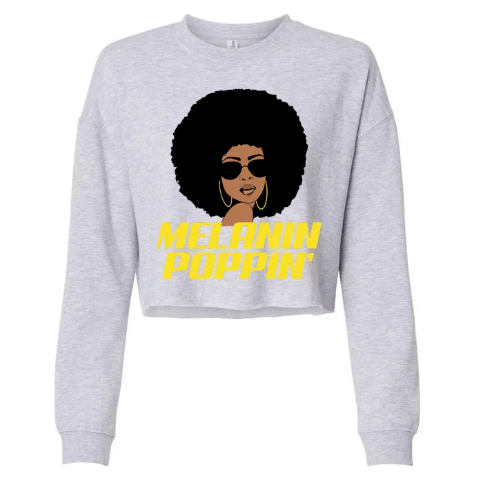 Melanin Poppin Proud African Pride Cropped Pullover Crew