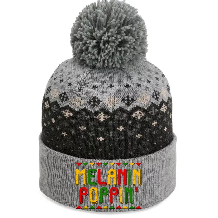 Melanin Poppin' Traditional Colors The Baniff Cuffed Pom Beanie