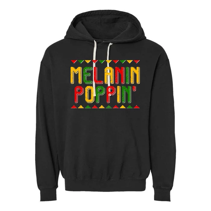 Melanin Poppin' Traditional Colors Garment-Dyed Fleece Hoodie