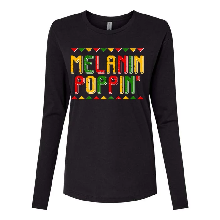 Melanin Poppin' Traditional Colors Womens Cotton Relaxed Long Sleeve T-Shirt