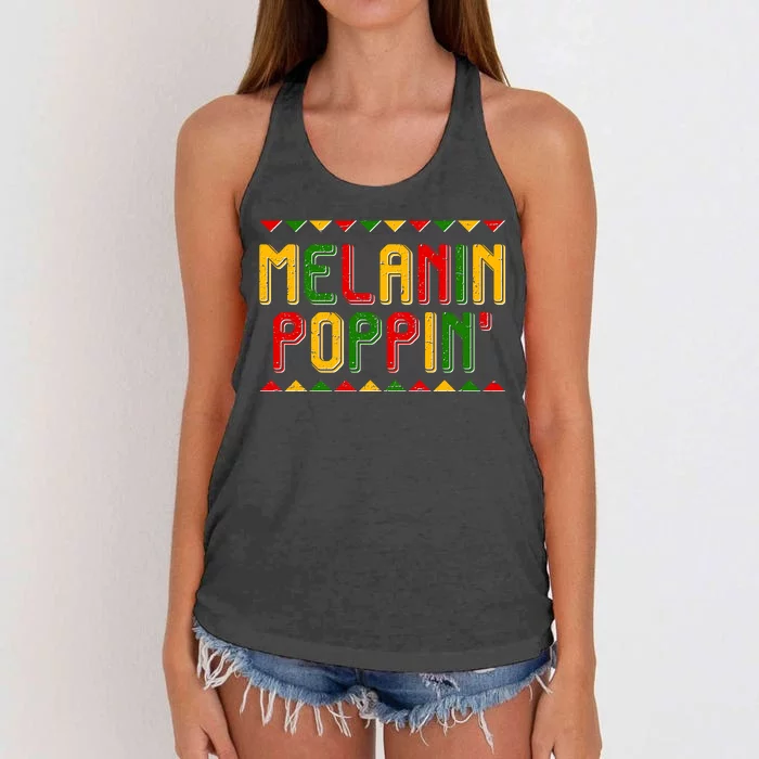 Melanin Poppin' Traditional Colors Women's Knotted Racerback Tank