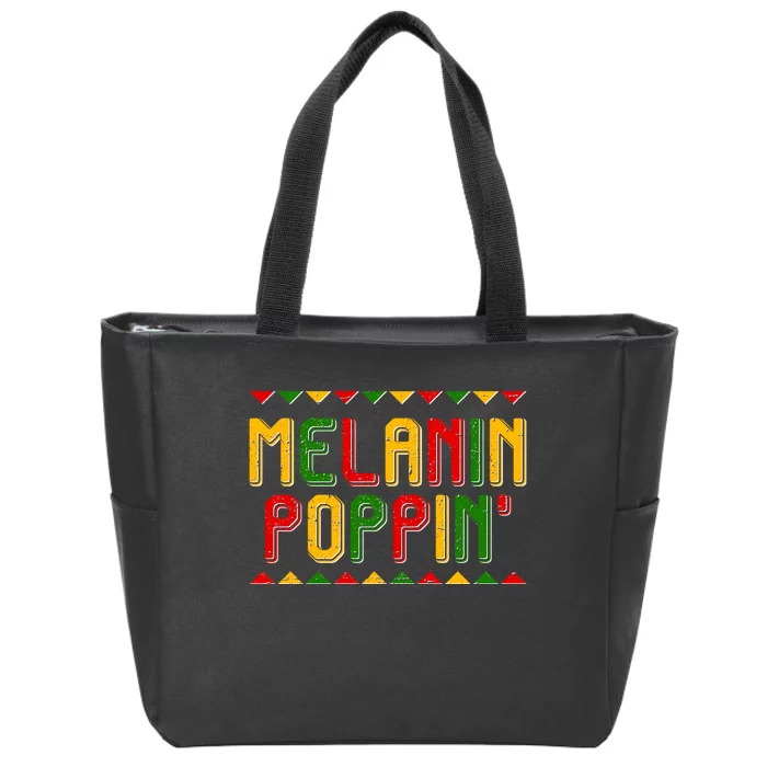 Melanin Poppin' Traditional Colors Zip Tote Bag