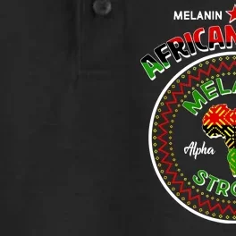 Melanin Strong African Roots Emblem Dry Zone Grid Performance Polo