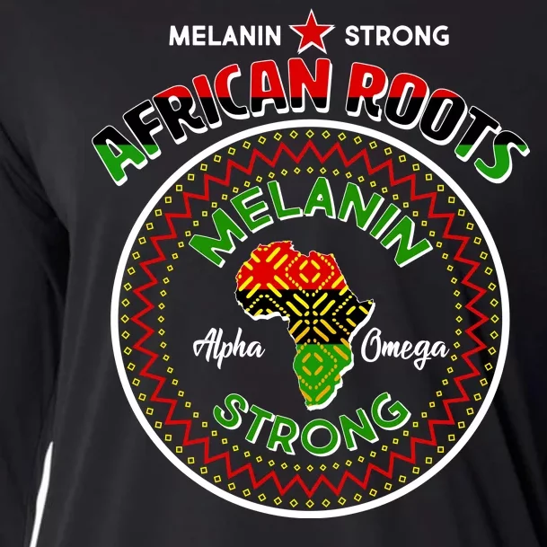 Melanin Strong African Roots Emblem Cooling Performance Long Sleeve Crew