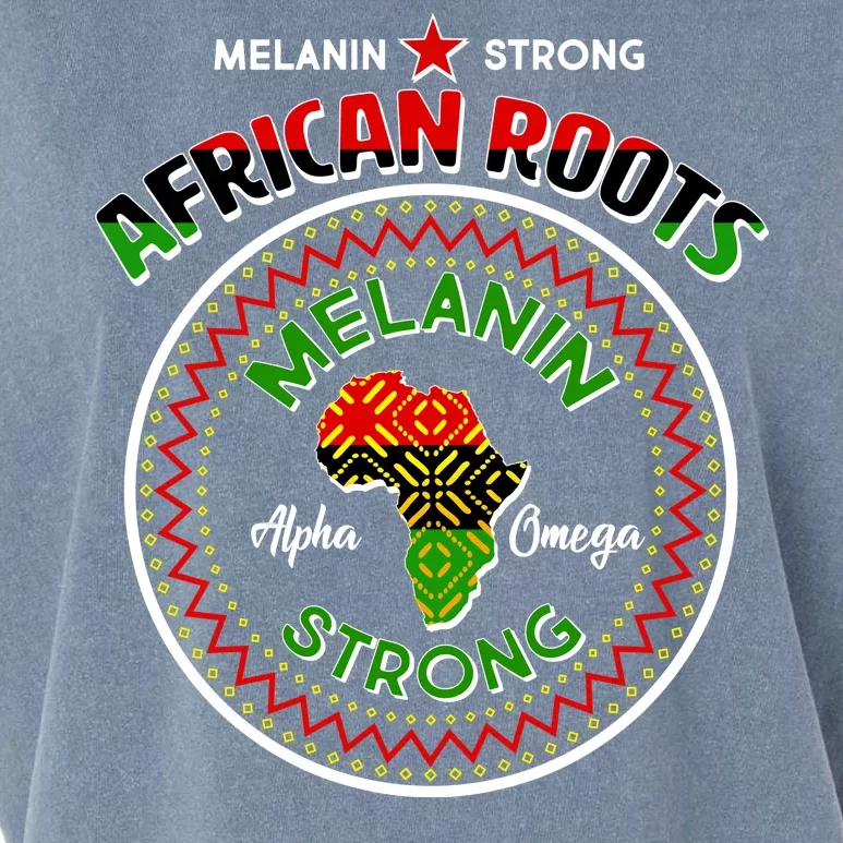 Melanin Strong African Roots Emblem Garment-Dyed Women's Muscle Tee