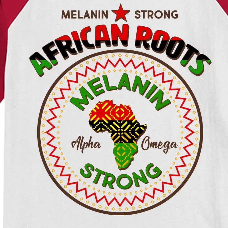 Melanin Strong African Roots Emblem Kids Colorblock Raglan Jersey