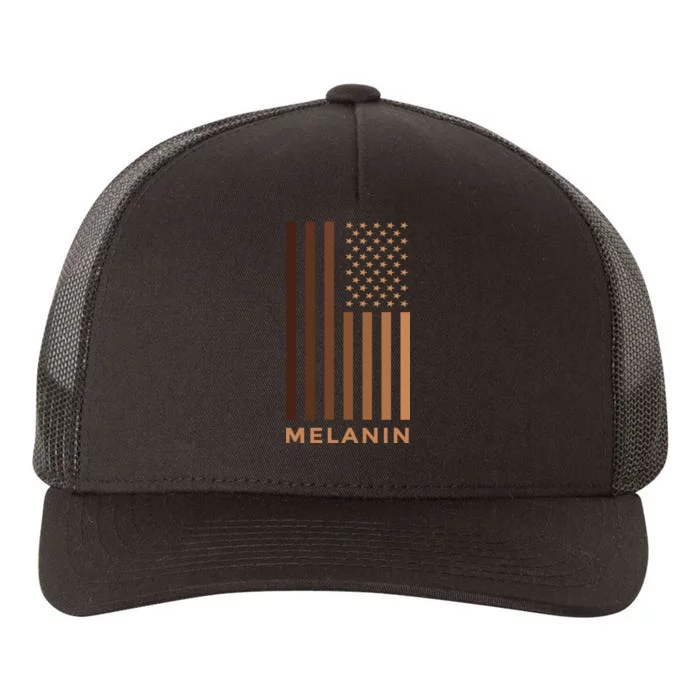 Melanin USA Flag Yupoong Adult 5-Panel Trucker Hat