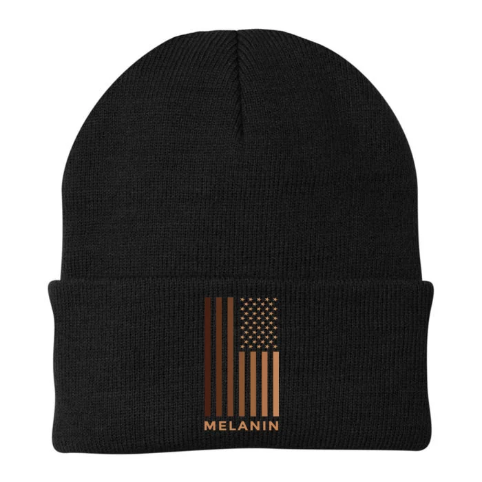 Melanin USA Flag Knit Cap Winter Beanie