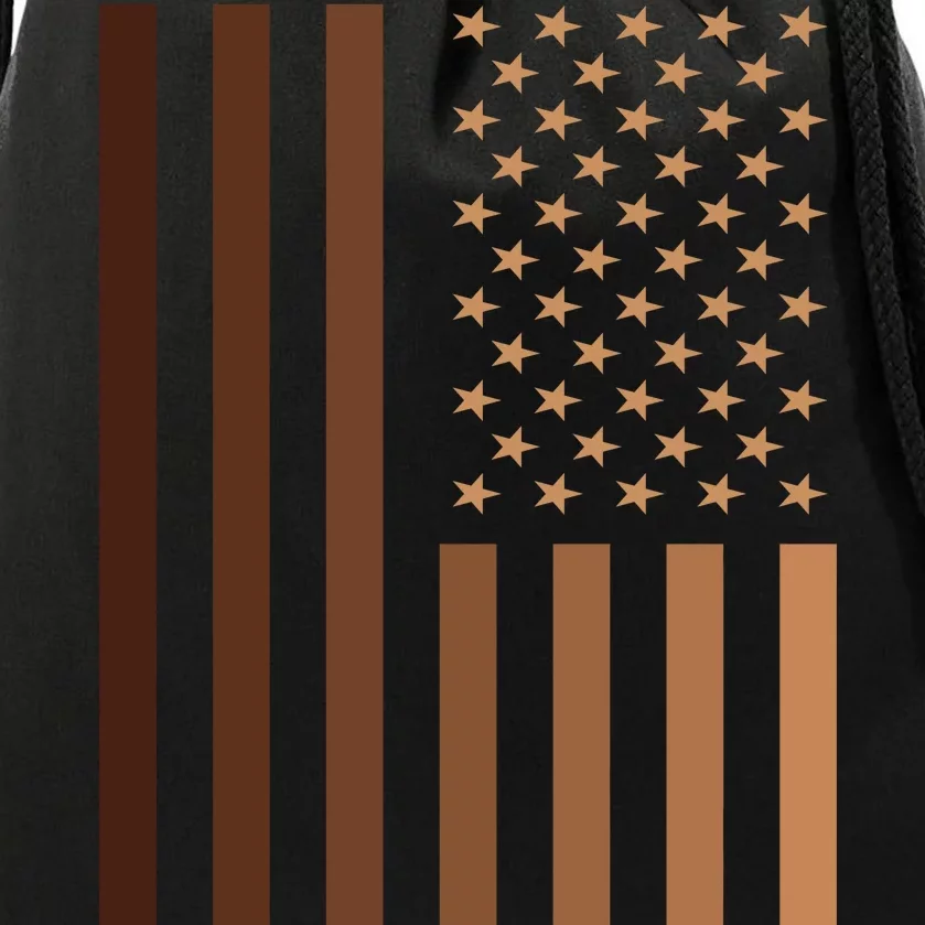 Melanin USA Flag Drawstring Bag