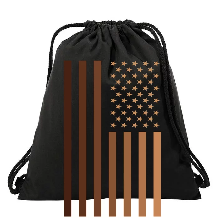 Melanin USA Flag Drawstring Bag