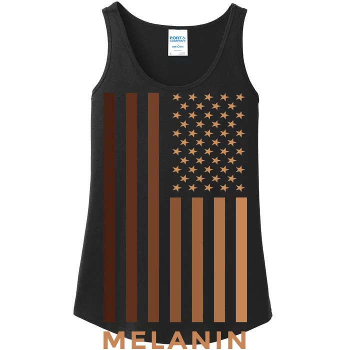 Melanin USA Flag Ladies Essential Tank