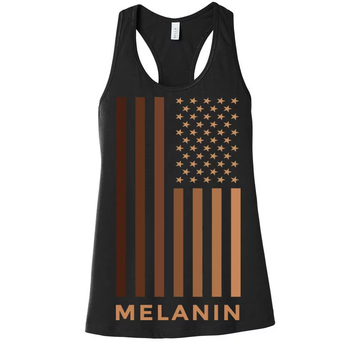 Melanin USA Flag Women's Racerback Tank