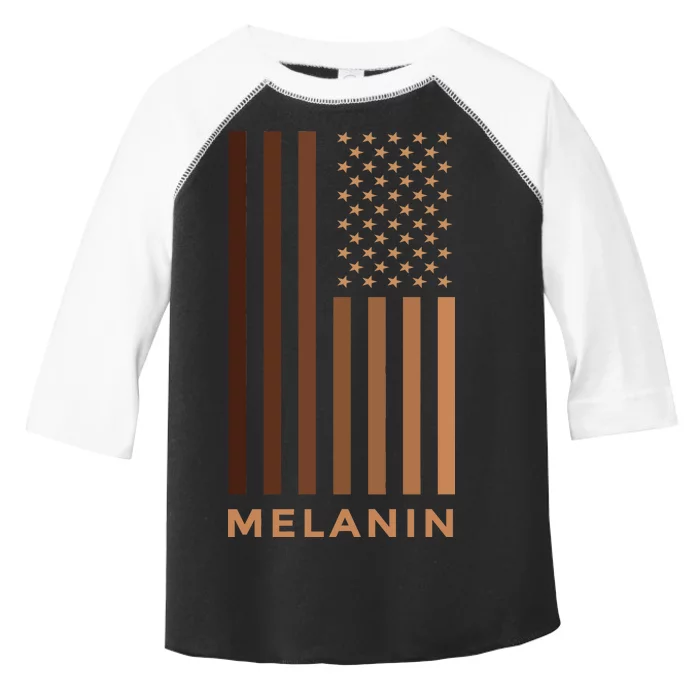 Melanin USA Flag Toddler Fine Jersey T-Shirt