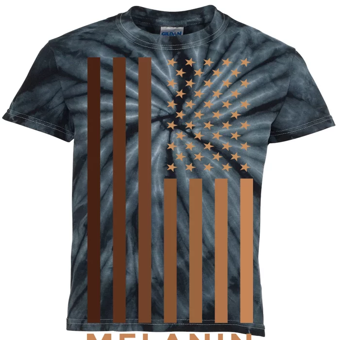 Melanin USA Flag Kids Tie-Dye T-Shirt