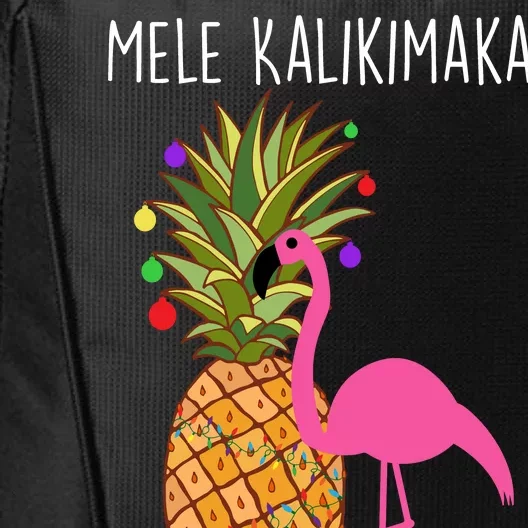 Mele Kalikimaka Flamingo Christmas City Backpack