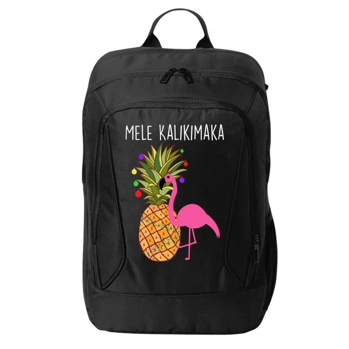 Mele Kalikimaka Flamingo Christmas City Backpack